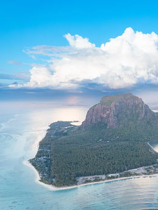 Aerial view of Le Morne peninsula